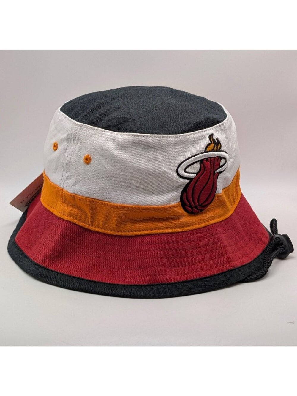 NEW Miami Heat Bucket Hat Mitchell & Ness NBA Striped Sun Cap L/XL NWT Orange